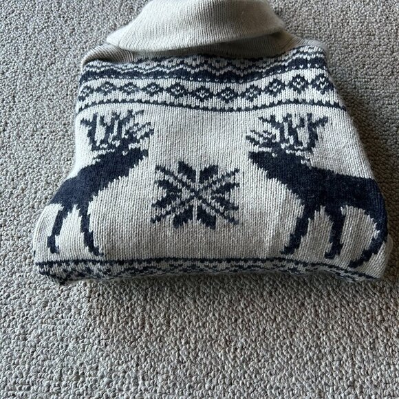 Ralph Lauren Men’s Large Sweater Cream Reindeer Winter Grandpa Cozy Classic - Picture 9 of 14